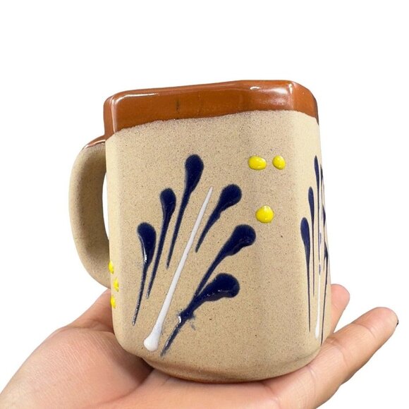 Hand Made Mexico Pottery Coffee Mug Cup Brown Textured Ceramic Hand Crafted Set - Picture 14 of 16